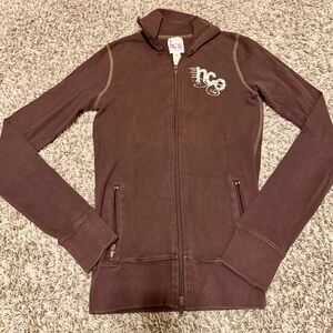 Hollister Brown Zip-Up Hoodie